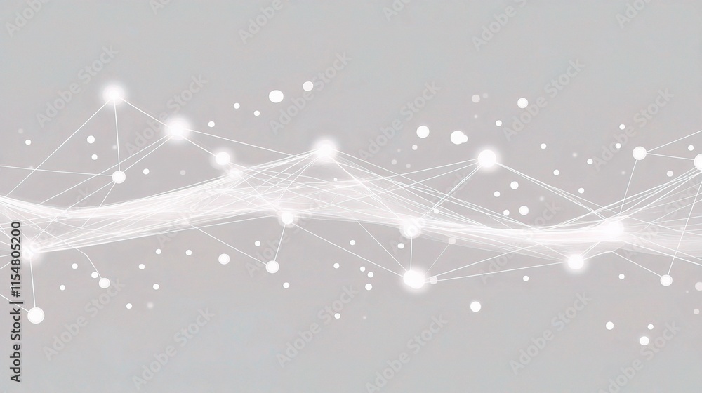 Poster abstract network connection background with white lines and dots