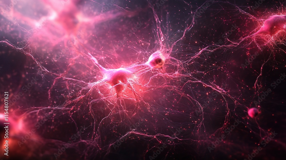 Poster abstract neuron structure image for science and technology presentations