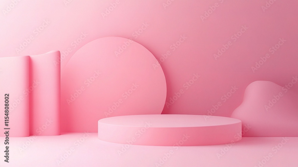 Poster smooth pastel pink background with gradients and shapes for art