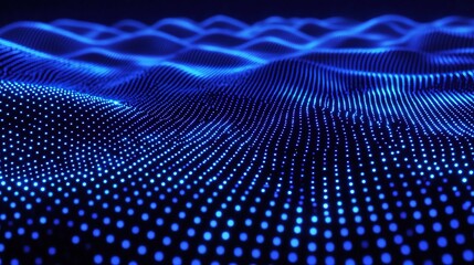 Digital Blue Dots with Scattered Patterns on a Background Surface