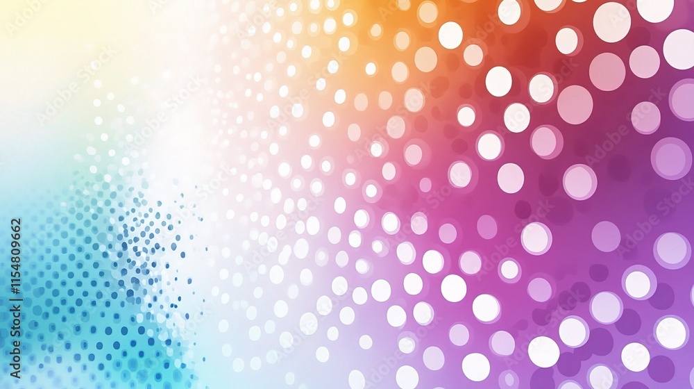 Poster colorful abstract halftone dots background in 2d design style