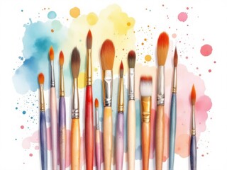 Fototapeta premium Set of art brushes. For creative design, painting concepts.