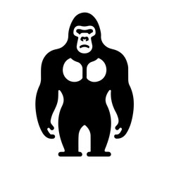 A Unique Gorilla Icon in Vector Style Celebrating the Strength of Nature’s Majestic Beast