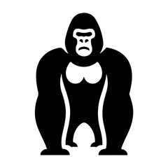 Sleek and Stylish Gorilla Icon in Vector Design Highlighting the Spirit of a Wild Mammal