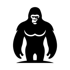 Sleek and Stylish Gorilla Icon in Vector Design Highlighting the Spirit of a Wild Mammal