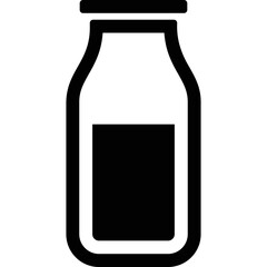 Milk bottle simple vector icon