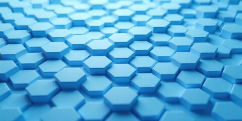 Abstract Hexagonal Pattern  A Seamless Repeating Design of Light Blue Three-Dimensional Geometric Shapes
