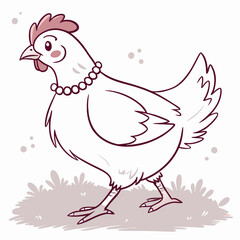 a cute hen vector illustration 