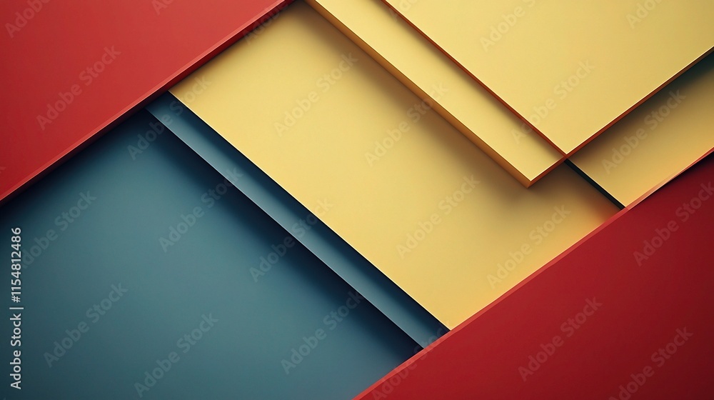 Aufkleber smooth geometric abstract background with colorful shapes in layers