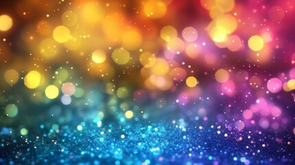 18.Shimmering blue swirl backdrop with magical, rainbow-hued jewel sparkles, giving an adventurous and enchanting appearance; ideal for holiday decor, birthday parties, or dreamy, fairy tale-inspired
