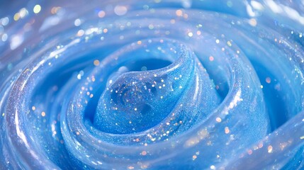 15.Glittering blue swirl with soft, twinkling highlights and rainbow jewel effects scattered throughout, giving a magical and ethereal atmosphere; ideal for childrenâ€™s parties or whimsical adventure