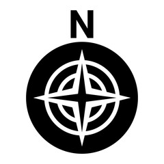 Black and white north symbol for map