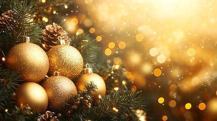 Ornament hanging bokeh lights golden christmas high resolution hd backgroud