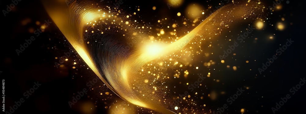 Aufkleber abstract gold background with bokeh defocused lights and sparkles