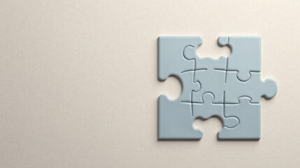 Obraz premium A nearly complete jigsaw puzzle piece represents unity, collaboration, and the successful culmination of a project.