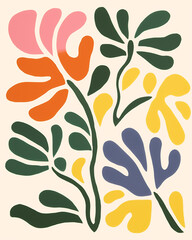 Groovy hippie boho cartoon flower