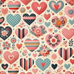seamless pattern with hearts