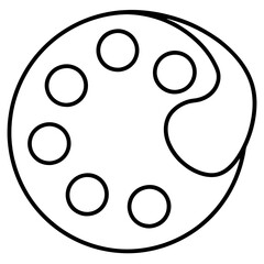 Fototapeta premium Art Palette Line Art Vector Illustration