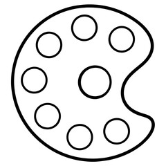 Fototapeta premium Art Palette Line Art Vector Illustration