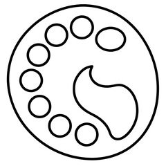 Art Palette Line Art Vector Illustration