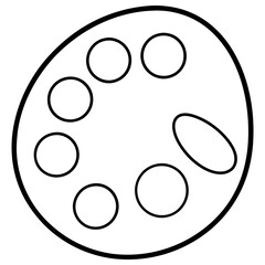 Fototapeta premium Art Palette Line Art Vector Illustration