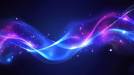 Fototapeta premium Abstract Blue and Purple Glow with Sparkling Lights Background