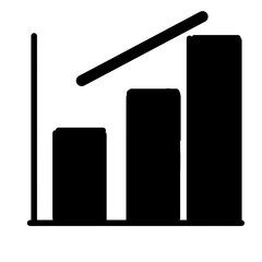 icon bar graph, financial graph, investment, sales graph isolated on white background