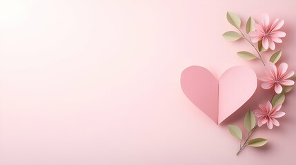 Pink Vector Heart Illustration for Valentine's Day Card Design