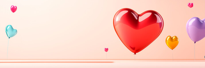 Valentine's day, wedding template with place for text. Greeting card, social media post, banner, header, email, cover, flyer, brochure, invitation. Trendy elegant modern design. Generative Ai content	