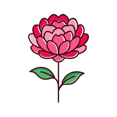 peony flower icon design