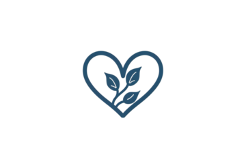  Line Art Logo of a Heart Isolated on Transparent Background