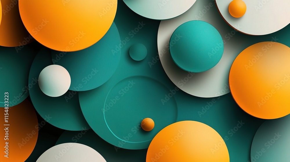 Poster abstract 3d layered background with overlapping geometric shapes