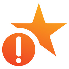 warning bookmark icon element for design