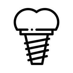 dental implant line icon