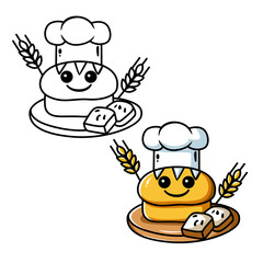 Bakery Cartoon Mascot, Bakery Character Logo Illustration