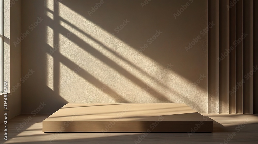 Poster 3d rendering of a product display platform with dynamic shadows