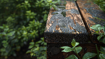 Timeless Strength: The Resilient Beauty of a Weathered Wooden Bench in Nature's Heart