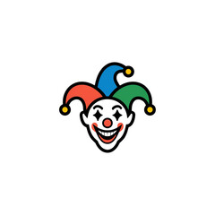 Obraz premium Cheerful Jester Head Illustration for Design Projects