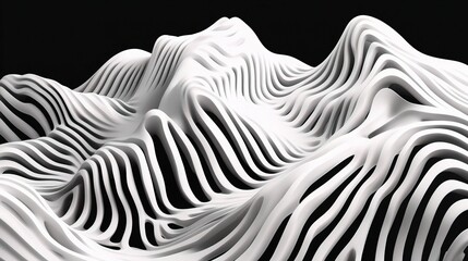 Abstract White Wave Design Featuring Flowing Patterns and Textures