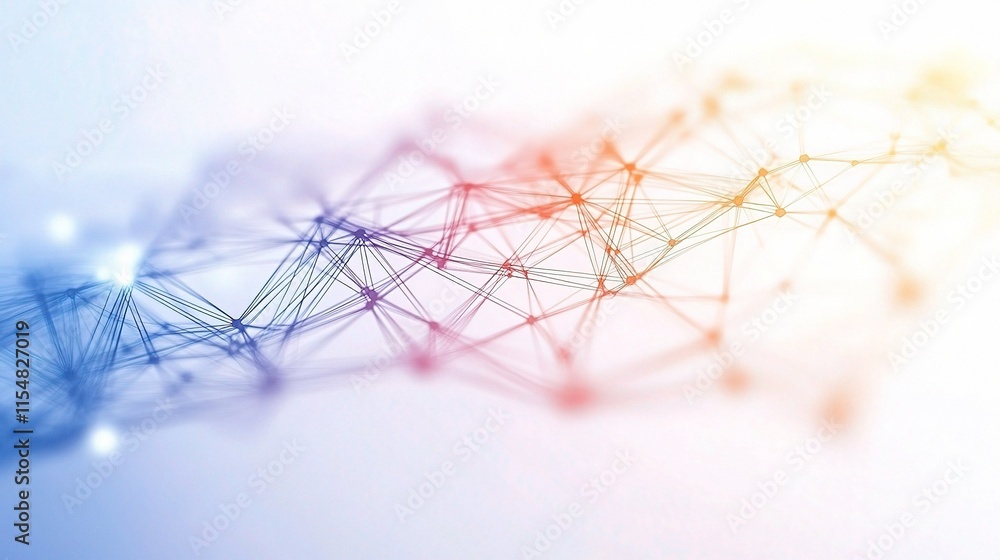 Poster abstract technology background with interconnected lines and nodes