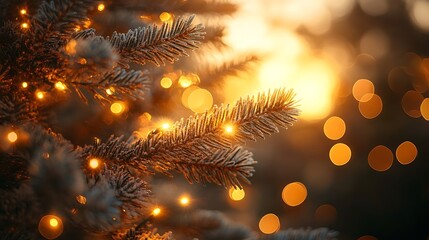 Lights holiday tree golden christmas high resolution hd background