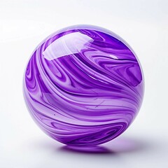 Fototapeta premium Purple Marble Ball on a White Surface