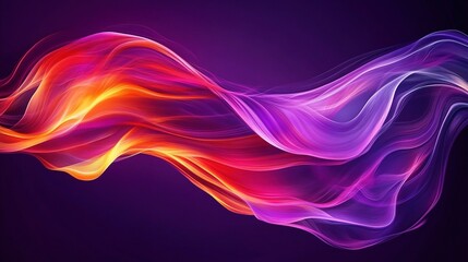 Fototapeta premium Flowing Liquid with Wavy Curved Shapes in Purple and Red Tones