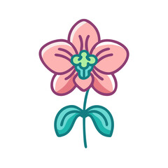 orchid flower icon design