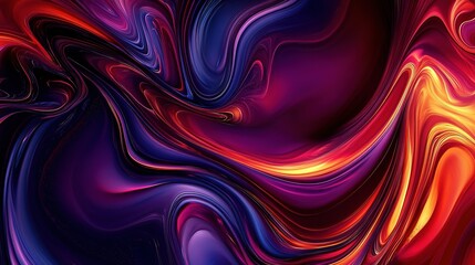 Fototapeta premium Vibrant Abstract Colorful Ink Swirls in Dark Background Design