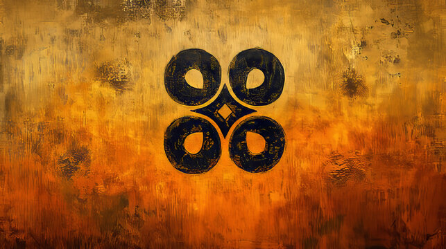 Adinkra Symbol, Culture, Nature, Gold Texture, Background