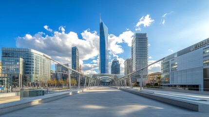 Italy- lombardy- milan- piazza gae aulenti with the unicredit tower and shopping centre