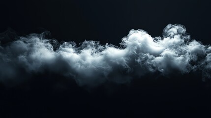 Obraz premium A realistic white cloud with intricate details, set against a completely black background, minimal and elegant 