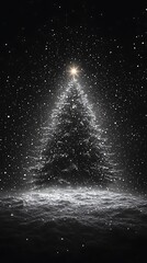 Minimal black festive tree artwork high resolution hd picture