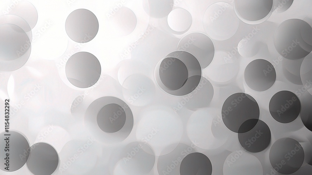 Poster Modern Abstract Gray Background with Circles in Soft Focus